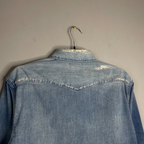 All Saints Distressed Denim Izak Shirt Size M - Bild 5 von 13