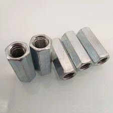 US Stock 5pcs M8 x 1.25 x 30mm Long Rod Coupling Hex Nut Connector Zinc Plated