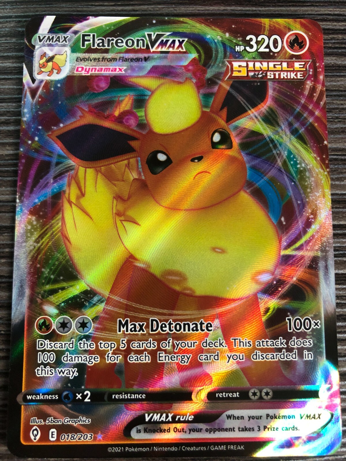 Pokemon : SWSH EVOLVING SKIES FLAREON VMAX 018/203 ULTRA RARE | eBay