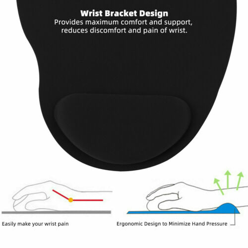 Durable Ergonomic Design Gaming Mouse Pad w Wrist Rest Support & Non-Slip Base - Picture 4 of 14