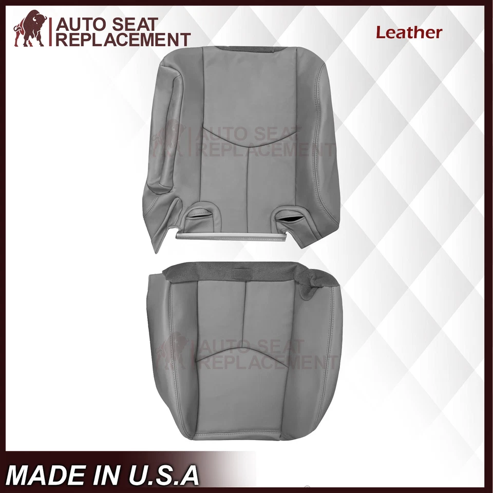 Cubierta de asiento de cuero gris para Chevy Tahoe Suburban GMC Yukon 2003-2006 segunda fila Foto 4 de 4
