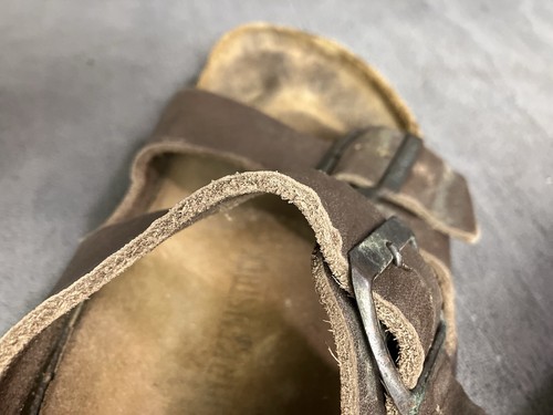 Birkenstock Milano Sandalen Herren 12 EU 45 Braun Leder Schnalle Riemen Rücken ISSUE - Bild 10 von 15