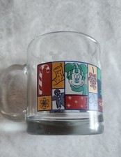 Vintage Disney Mickey And Minnie Holiday Collector Mug, Made In USA Clear Glass