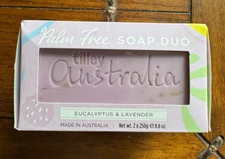 Tilley Australia Palm Free Eucalyptus & Lavender Bar Soap Duo 2 x 250 gm/8.8 oz