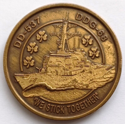 USN US Navy USS The Sullivans DDG 68 DD 537 We Stick Together Challenge Coin