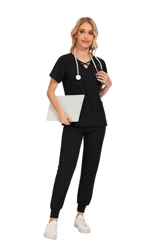 Stretchy Women's Scrub Jogger Set – Breathable Hospital Uniform - Bild 68 von 72