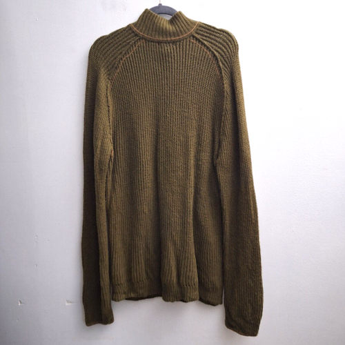 REI 100% Merino Wool 1/4 Zip Pullover Sweater Mens Large Green Long Sleeves - Picture 2 of 7