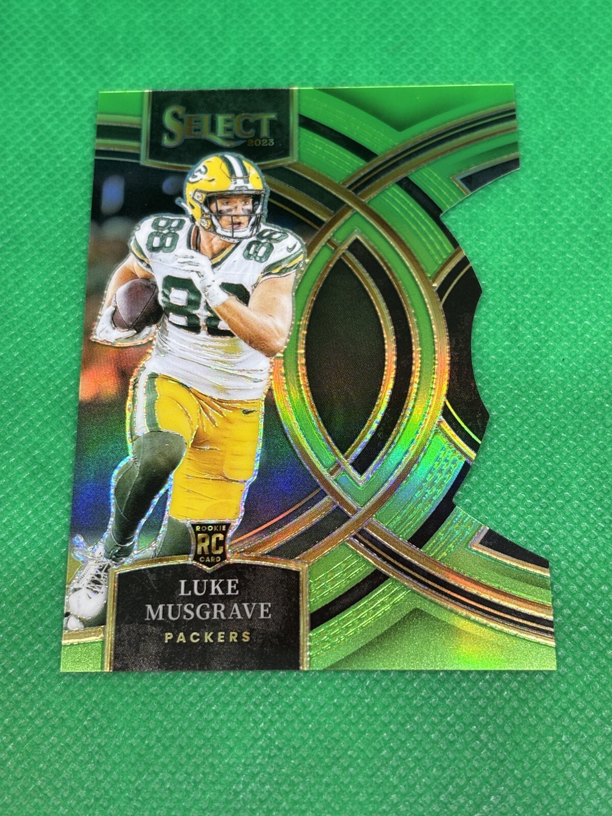 2023 Select Premier Level Luke Musgrave #166 Neon Green Prizm #/499 Packers