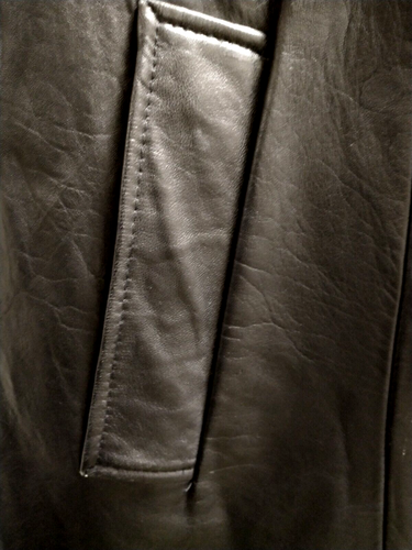 Vintage Pelle Studio Women Black Soft Leather Open Front Cardigan Made Korea S/L - Picture 8 of 11