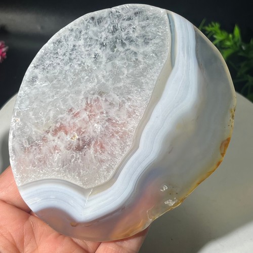 132G Natural Beautiful Agate Geode Druzy Slice ExtraLarge Gemstone - Picture 10 of 16