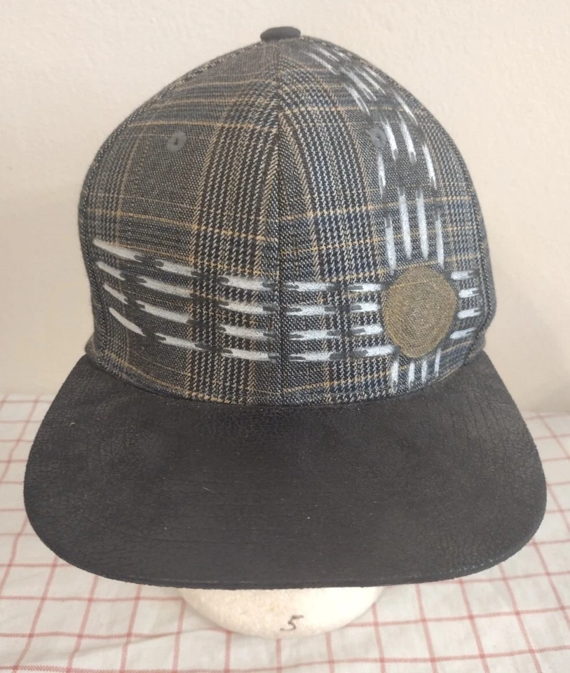 Gorra Hawaiana a Cuadros Sombrero Negro Marrón Billete Plano Correa Guardia de Ataque Perro Original Foto 2 de 4