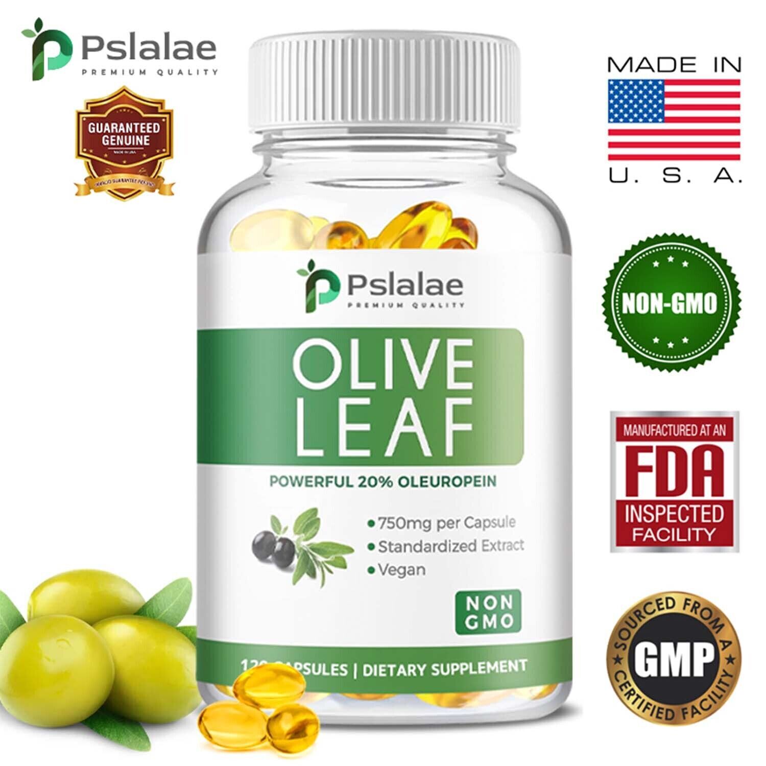 Cápsulas de hoja de olivo 750 mg - Super fuerza 20% oleuropeína, sin OGM