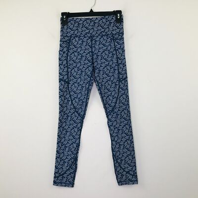 Zyia Active Women's 4 Leggings Blue White Light N Tight Haystacks Print CN24