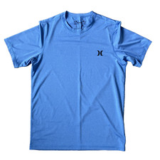 EUC Hurley Icon Palm Hybrid UPF 50 Quick Dry Blue T-Shirt Mens Small