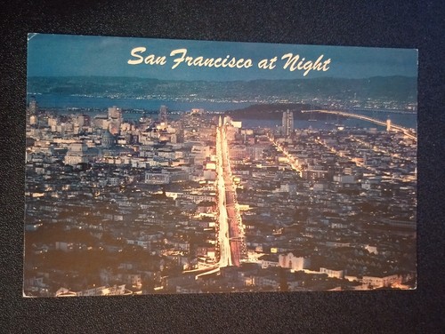 Vintage Postkarte San Francisco bei Nacht unbespielt - Bild 1 von 2