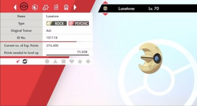 Pokemon Schwert & Schild Shiny Lunatone 6IV Max EVs
