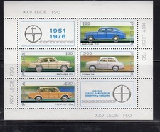 POLAND #2183a 1972 AUTOMOBILES MINT VF NH O.G SILVER S/S 4+ 2L aa