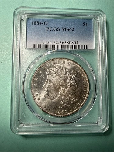 1884-O Morgan Silver Dollar PCGS MS62 MS 62 $1 New Orleans - Nice!