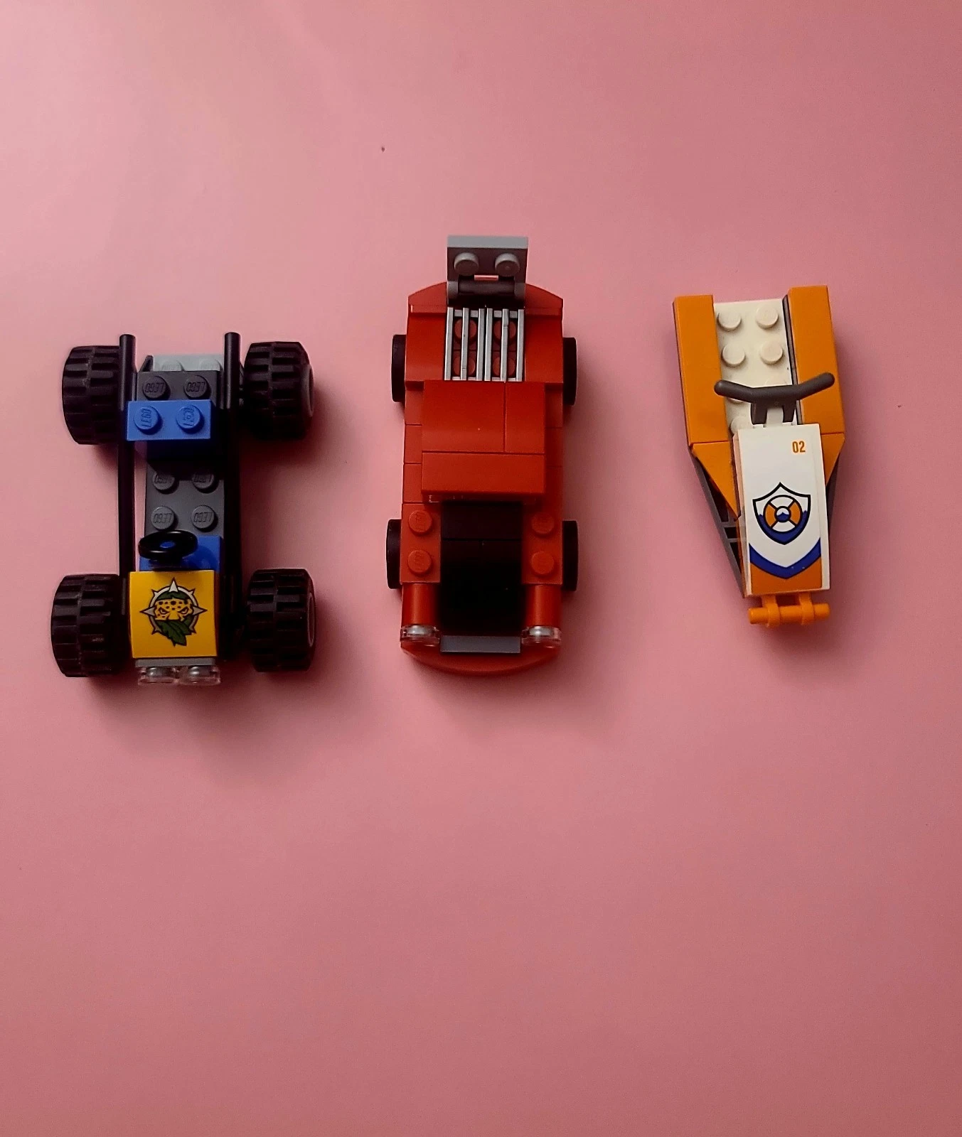 LEGO Mini Car Set – 3 Built Cars Display / Play Set
