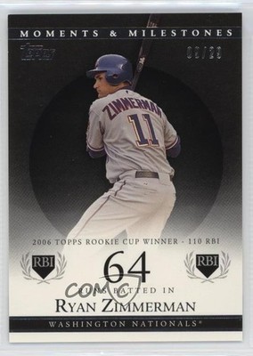 2007 Topps Moments & Milestones Black 9/29 Ryan Zimmerman #68 n1u
