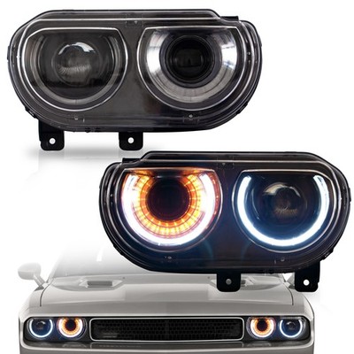 VLAND LED Headlights Projector For 2008-2014 Dodge Challenger w/Sequential