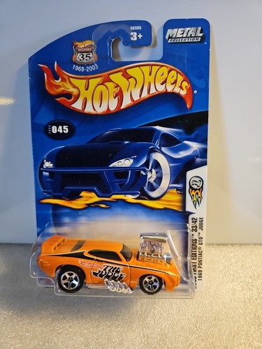 Hot Wheels 2003 First Editions 33/42 #45 1969 Pontiac GTO Judge Orange w/ 5SPs - Picture 1 of 7