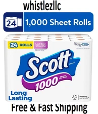 Scott 1000 Toilet Paper, 24 Rolls, 1,000 Sheets per Roll