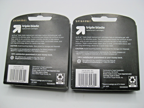 Men's Triple Blade Razor Replacement Cartridges Up & Up 8ct (2 boxes) for Mach3 - Picture 2 of 2