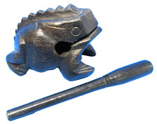 Wooden Frog Toad Rasp Musical Instrument - Croaking Hand Percussion Guiro 4 Inch