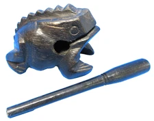 Wooden Frog Toad Rasp Musical Instrument - Croaking Hand Percussion Guiro 4 Inch
