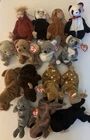 Lot of 15 Vintage Ty Beanie Babies Zoo and Wilderness Animals Plushies W/ Tags