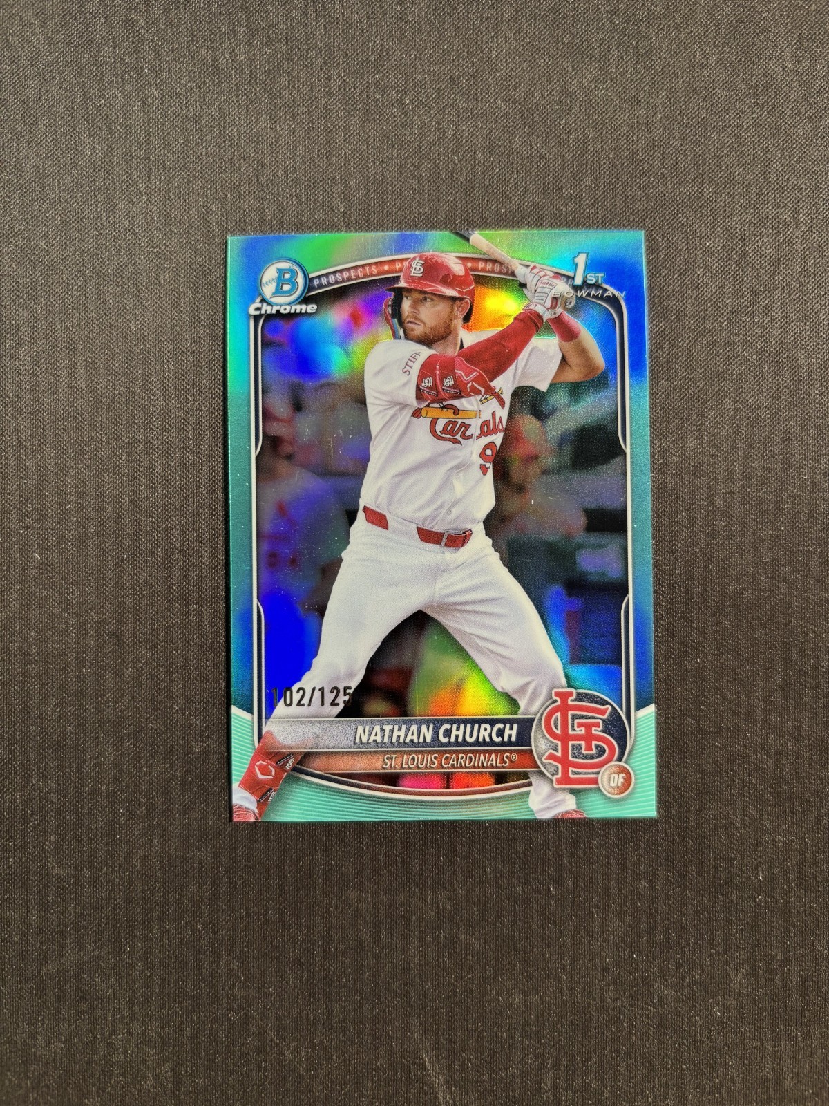 2025 Bowman Chrome #BCP-192 Nathan Church 1st Aqua Refractor 102/125 BJLB