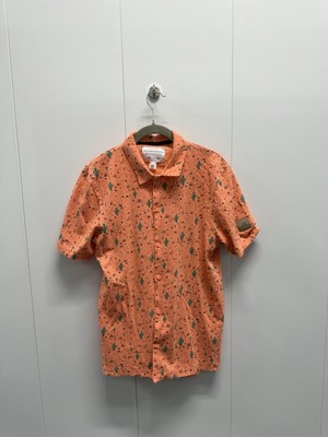 New Adidas Mens Adicross Golf Desert Button Up Shirt sz S Coral Fusion