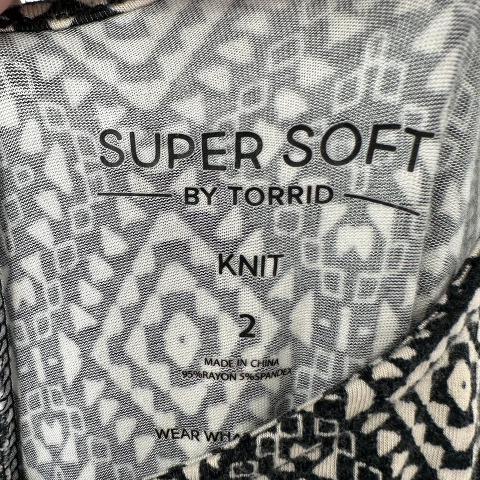 Torrid макси платье женщин 2 черный белый геометрический принт супер мягкий вязаный Summer - Изображение 4 из 4