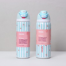 Owala Freesip Water Bottle Stainless Steel 24oz 32oz Multicolor Blue Bow Bottle
