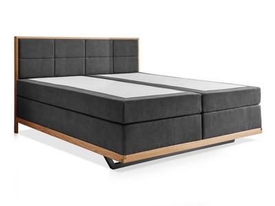 Boxspringbett Doppelbett Bett MELBOURNE PLUS Härtegrad 3 Dunkelgrau Eiche m.Kufe