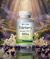 Elderberry Extract Capsules 3000mg Per Serving - 1 bottle