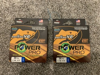 Power Pro Super 8 Slick V2 Braid Fishing Line - Blue 30lb 150yd - Lot of 2