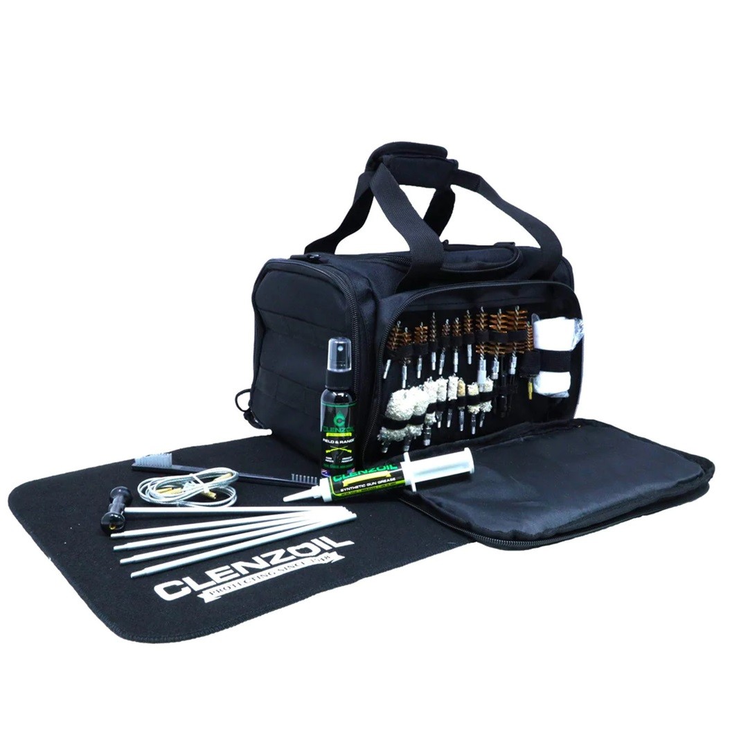 Clenzoil Universal Pistol Rifle Shotgun Cleaning Kit Mop Brush Oil Rod Range Bag