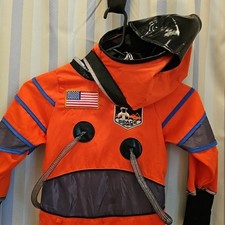 Astronaut Orange Spacesuit NASA Youth Halloween Costume With Helmet Size S