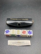 Rolls Royce Limited Vintage Poker Playing Gambling Throwing Dice & Bag 1960s-70s