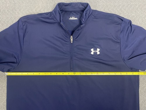 Under Armour Hombre Grande Azul Marino 1/4 Cremallera con Logo Delantero y Trasero - Imagen 12 de 13