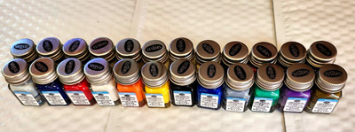 24  BOTTLES CUSTOM TESTORS ACRYLIC Model Paint Set- NEW & FRESH Hobby Art