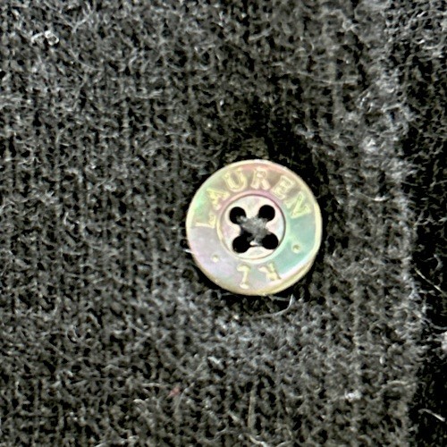Lauren Ralph Lauren Button Cardigan Sweater S Fur Collar Merino Cashmere Angora - Picture 11 of 11
