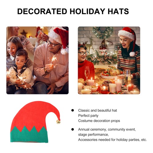 1 Pc Elf Hats Christmas Decoration Hat Christmas Dress Up for Children - Imagen 7 de 12