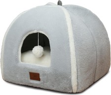 Self Warming Cat Bed Cat Cave Bed Cat House Cat Tent Removable Cushioned Pillow