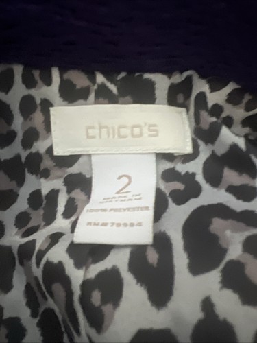 Blazer/Chaqueta Chico's Texturizado Material Ajustado Púrpura Oscuro Talla 2 L (12) Usada en Excelente Condición - Imagen 5 de 5