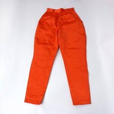 Gianni Versace Orange Silk Trousers Size XS High Waist Tailored Pants