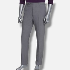 Calvin Klein Men's Gray Slim-Fit Flat-Front Solid Dress Pants Size 32W 32L