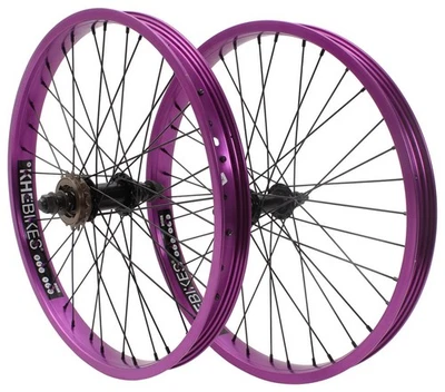 KHE PRISM BMX Laufradsatz 20 Zoll Lila 14mm 10mm 16T Freilauf Set - Bild 1 von 4